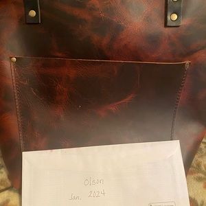 Portland Leather zippered tote.